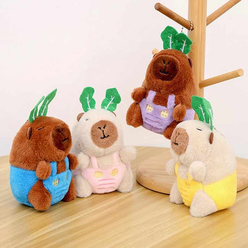 Capivara chaveiro de pelúcia bonito saco pingente criativo animais macios chaveiro kawaii boneca de pelúcia chaveiros presente aniversário