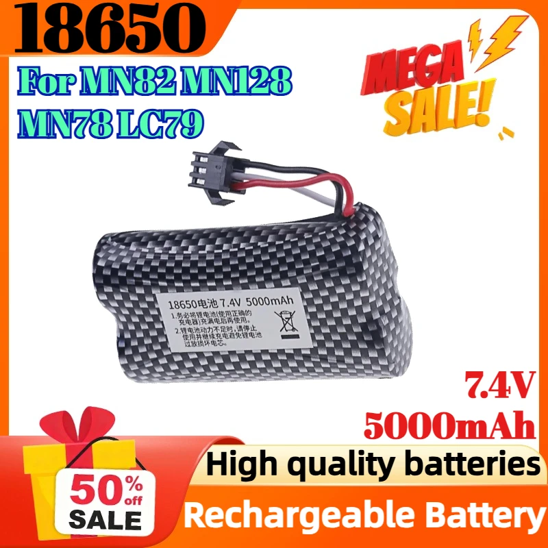 

7.4V 5000mAh for MN82 MN128 MN78 LC79 for Watch Gesture Sensing Twisted RC Stunt Car Rechargeable Remote Control Car Battery