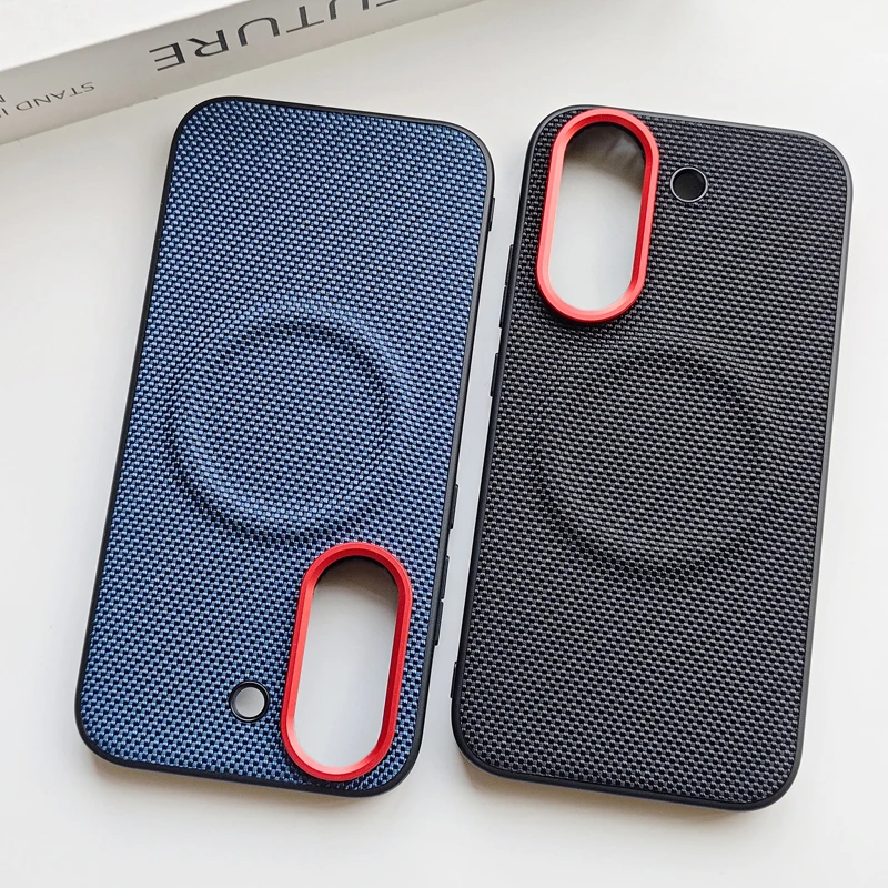 

For POCO X8 Pro Max X8 Pro Case Luxury Magnetic Soft TPU+Nylon Woven Leather Back Anti-Fingerprint Cover for Poco X 8 Pro