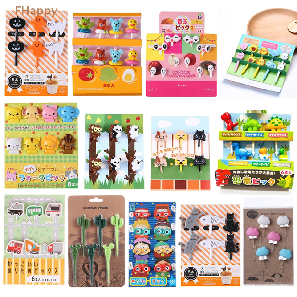 

1 Set Cute Eyes Fruit Fork Plastic Fruit Pick Kids Bento Lunch Snack Cake Dessert Food Toothpick Kitchen Tableware Decor