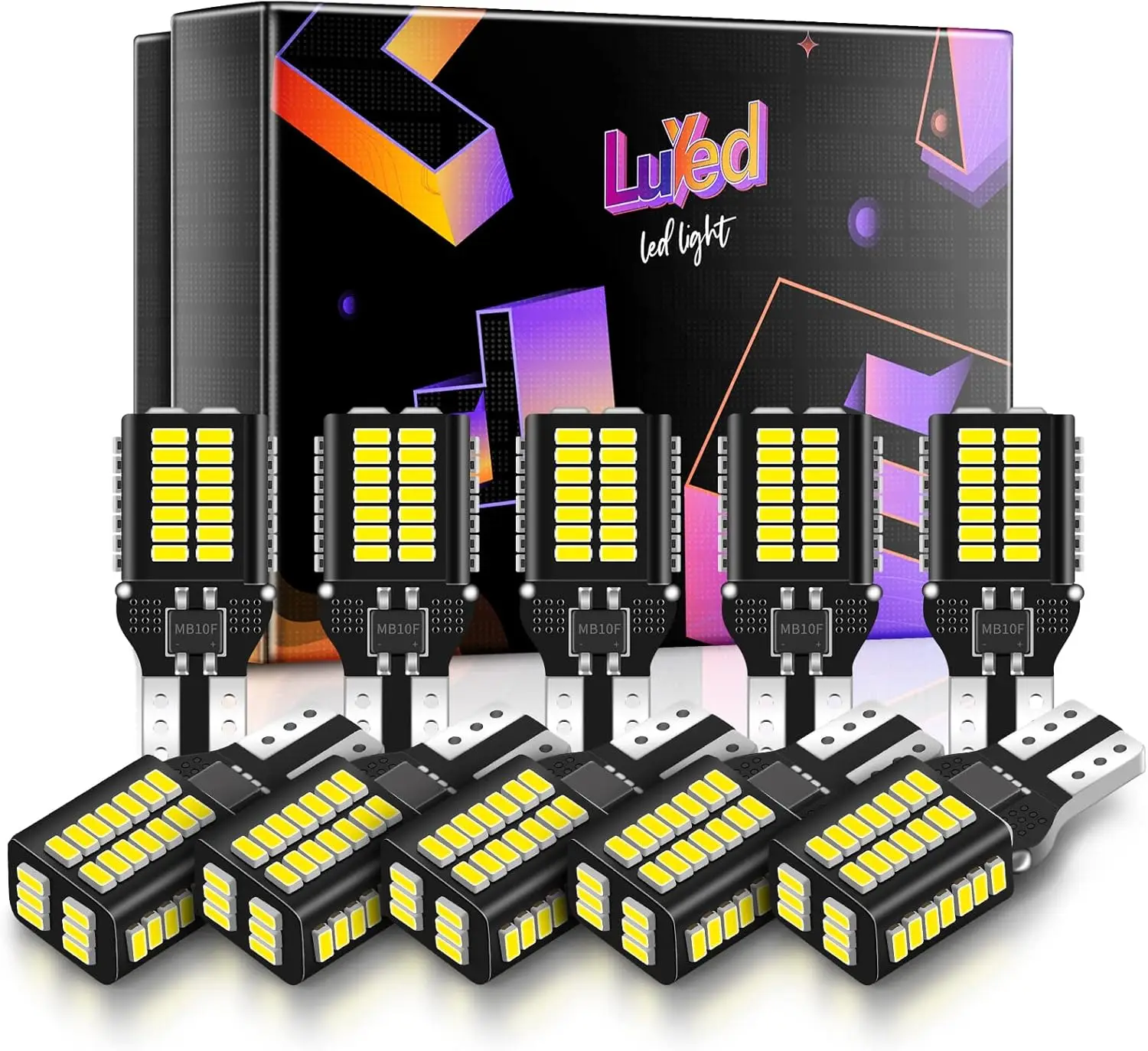 

194 LED Bulbs 900 Lumens Super Bright 12V 48-EX 3014 Chipsets T10 168 921 912 LED Light bulb Used for RV Trailer Car Backup Reve