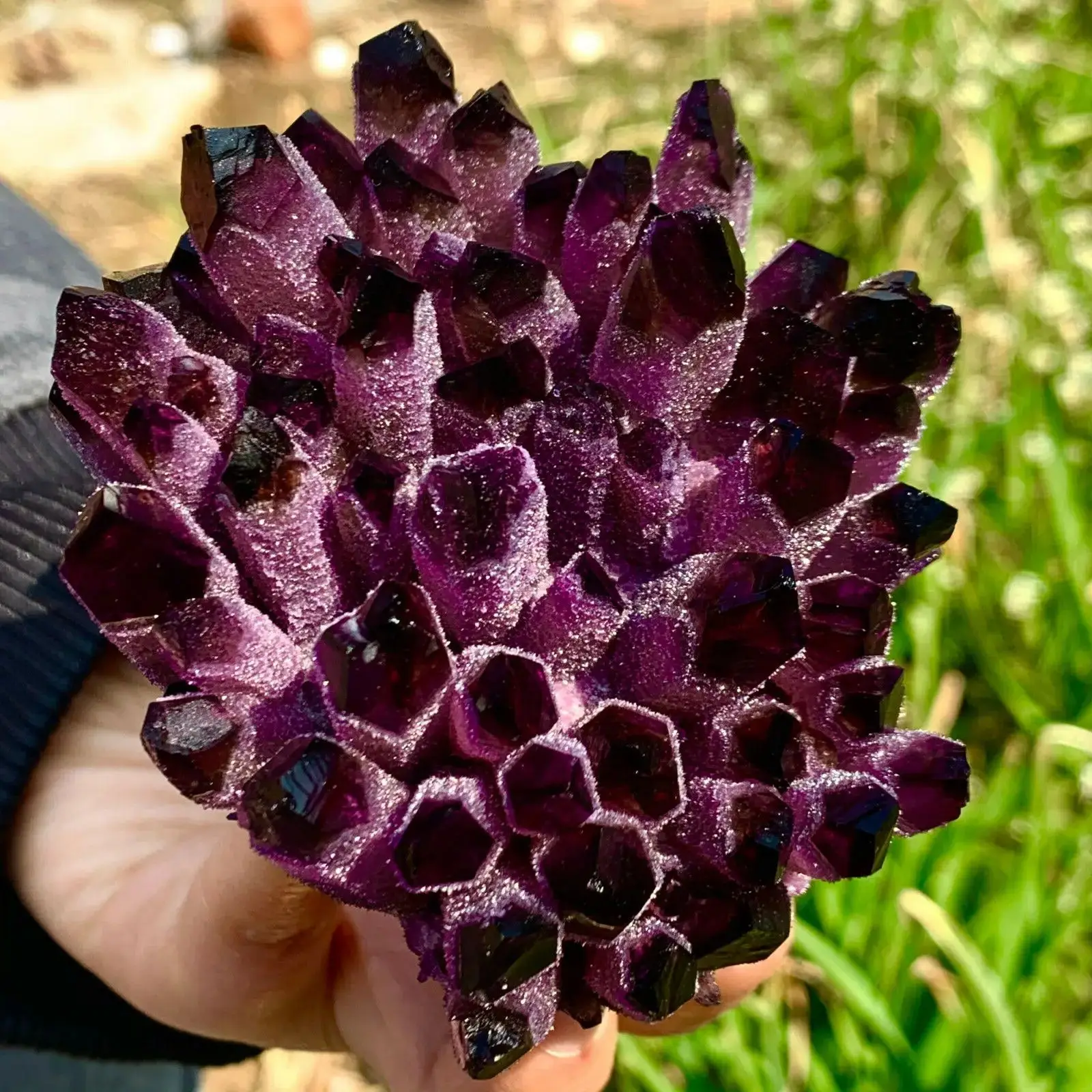 Natural Purple Quartz Crystal Cluster, Mineral Specimen, Reiki Healing Stone, Energy Cluster Degaussing, Home Decor