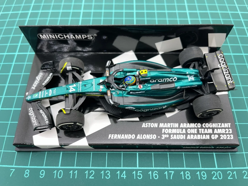 

Minichamps 1:43 F1 Aston AMR23 Alonso 2023 Saudi Arabia Simulation Limited Edition Static Assembly Model Kit Toys Gift