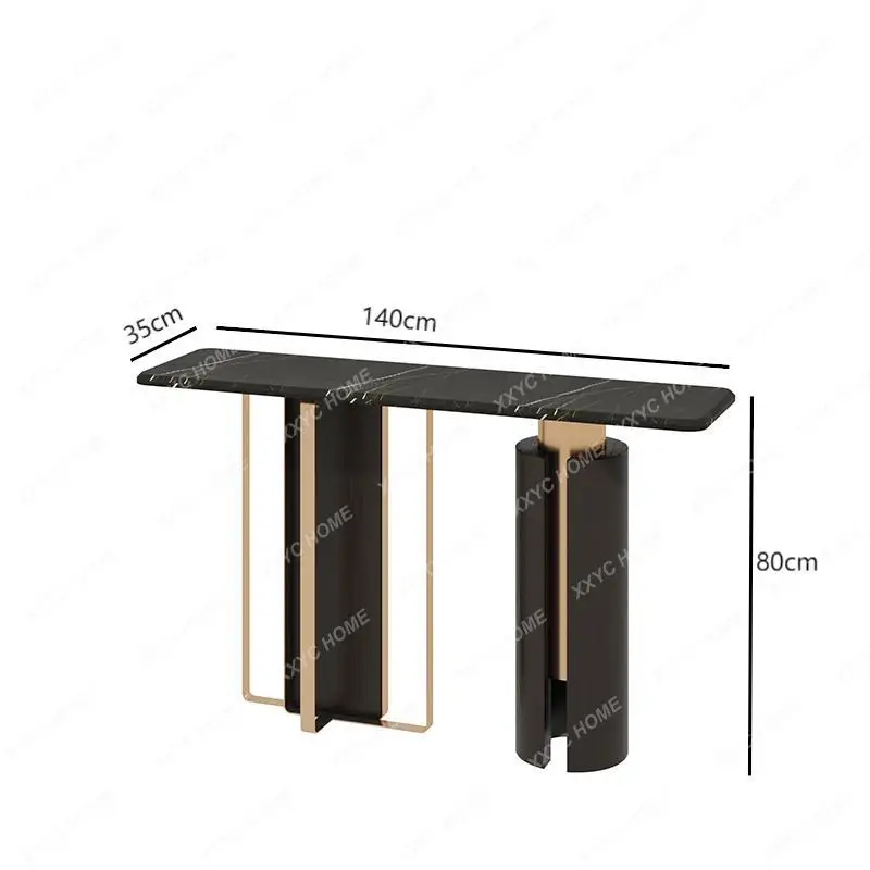 Light luxury rock slab entrance table against the wall shelf modern simple home decoration high-end fashion