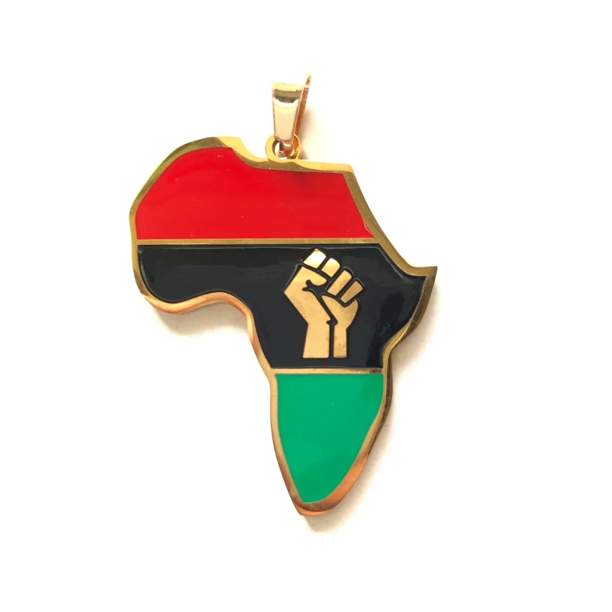 5pcs Black Lives Matter Africa Map Charm Pendant for Bracelet Necklace Making Gold-Plated Stainless Steel Jewelry Accessory Bulk