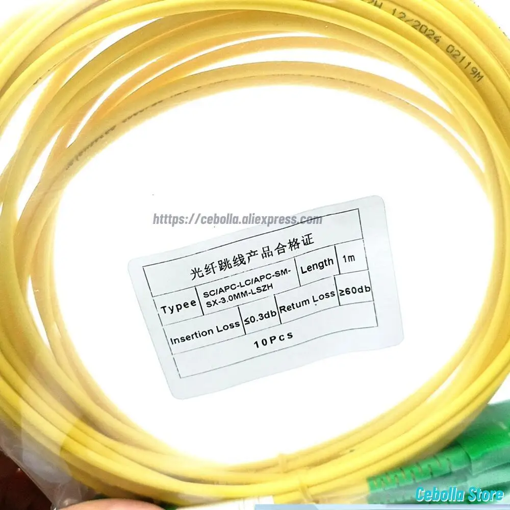 50PCS/Lot Simplex LC/APC-SC/APC Single-Mode 2.0/3.0mm Optical Fiber Patch Cord 1M/2M/3M/5M Jacket FTTH Jumper Cable