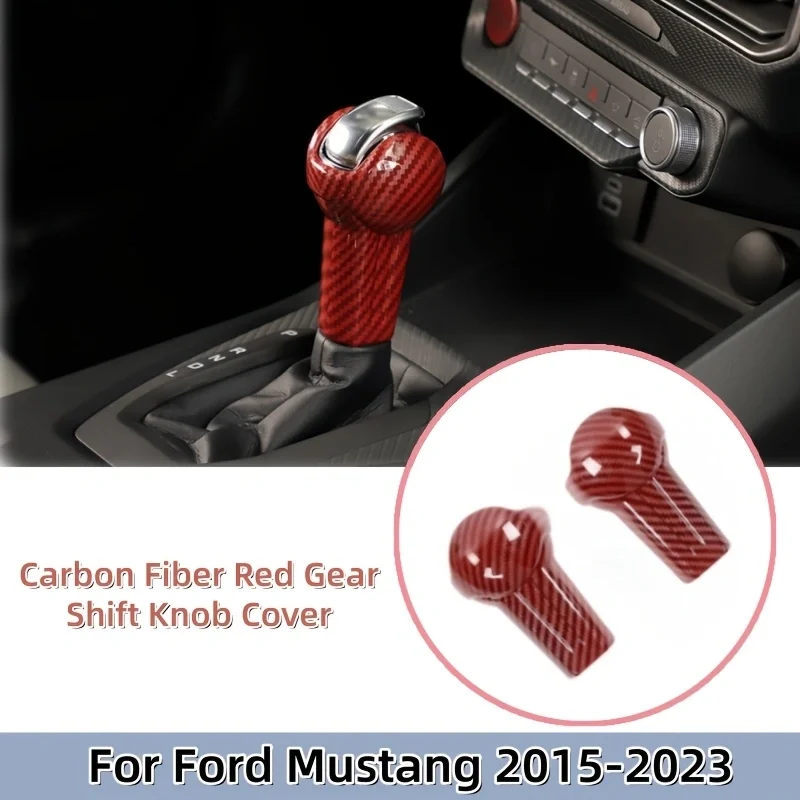 

Декоративная накладка на ручку переключения передач для Ford Mustang 2015-2023, аксессуары для интерьера из карбона для Mustang