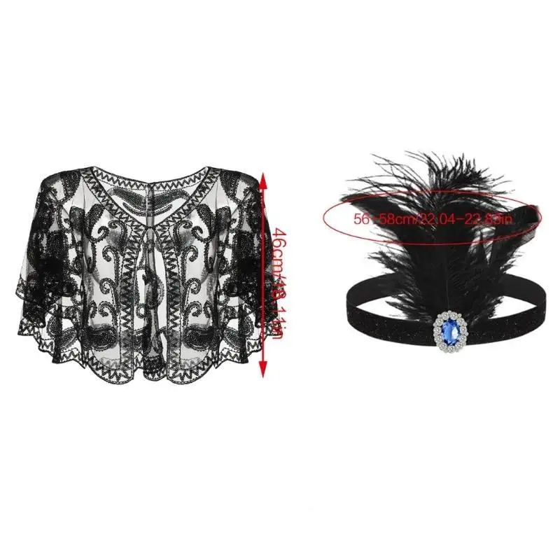 652f vintage flapper traje 1920s feminino great-gatsby cocar luvas cetim brincos colar baile formatura acessórios festa