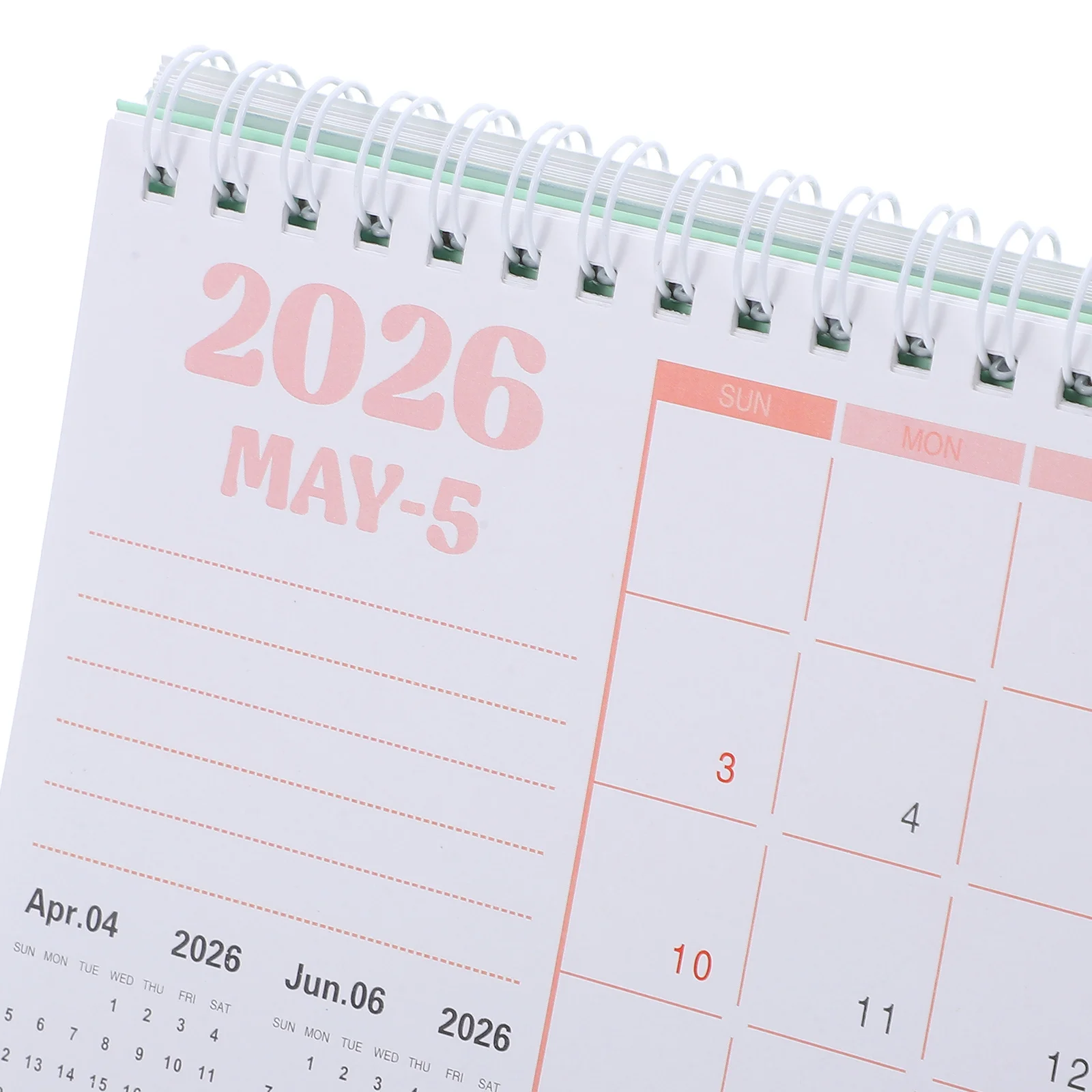 2pcs Coil Desk 2026 Small Desktop Calendar With Spiral Binding Thick Paper Yearly Date Display For Office Home Study Standing