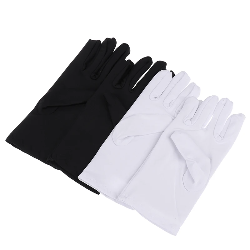 1 par de guantes de algodón, guantes sólidos de tela Khan, rituales, guantes blancos