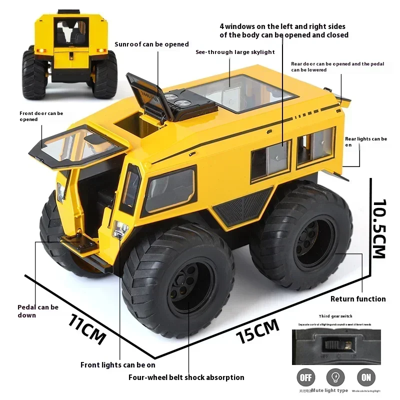 Nieuw 1:24 Russische Sherp All Terrain Off-Road Voertuig Gelegeerd Metaal Diecast Auto Model Geluid & Licht Ornamenten Collectie Geschenk