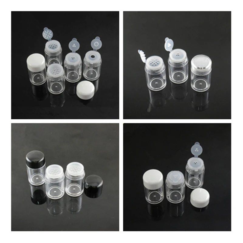 

100Pcs 10ml Empty Powder Jars Plastic Transparent Medicine Powder Cosmetic Container Bottle Small Test Tube Storage Bottle