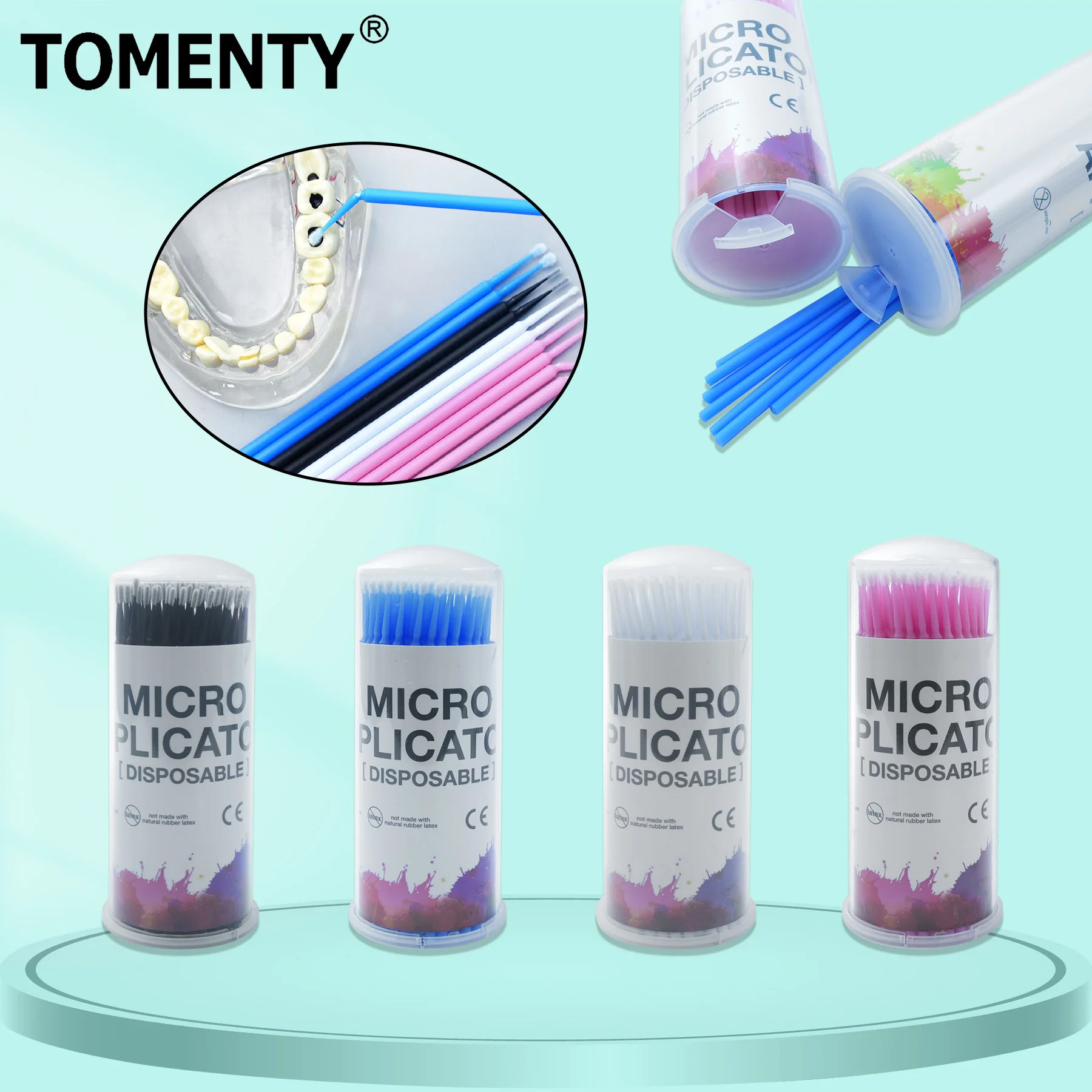 WELLCK 100Pcs Dental Micro Brush Bottle Dental Disposable Micro Brushes Applicators Brush Teeth Oral Dentist Materials Dropship
