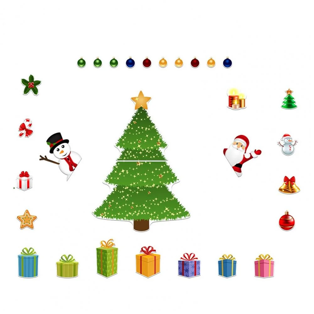 الثلاجة ملصق يدوي الصنع عيد الميلاد تحت عنوان ملصق مغناطيسي DIY ، شجرة عيد الميلاد لملحقات أجزاء تزيين الثلاجة