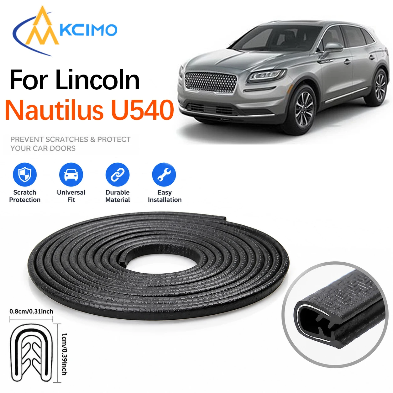 Seal Strip Weatherproof Car Door Edge Guard Protector Trim For Lincoln Nautilus 2018-2025 Auto Exterior Decoration Accessory