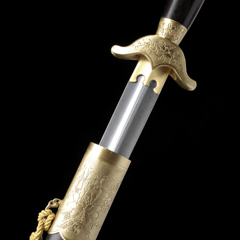Longquan Tai Chi Practice Sword Ebonywood Scabbard Traditional Chinese Martial Art Training Decorative Collectible Kongfu Sword