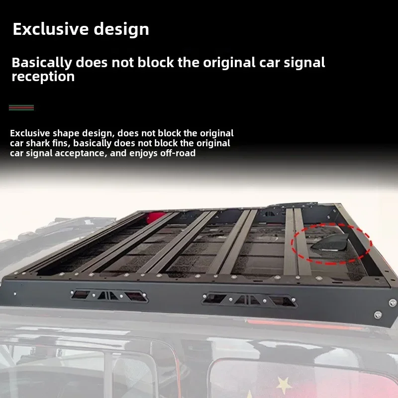 Suitable for off-road modification of tank 300 embedded roof rack, expansion platform luggage frame hidden type