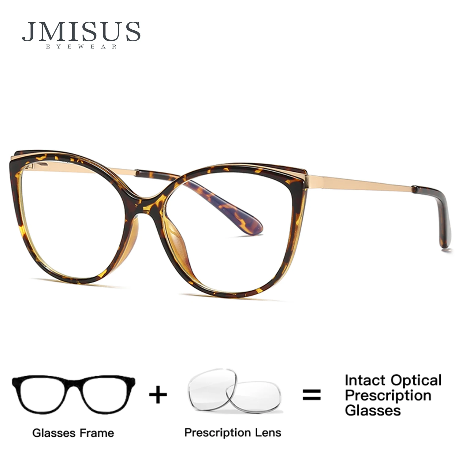 

JMISUS Retro Cateye Progressive Prescription Eyewear Round Myopia Glasses Woman Progressive Optical Eyeglasses