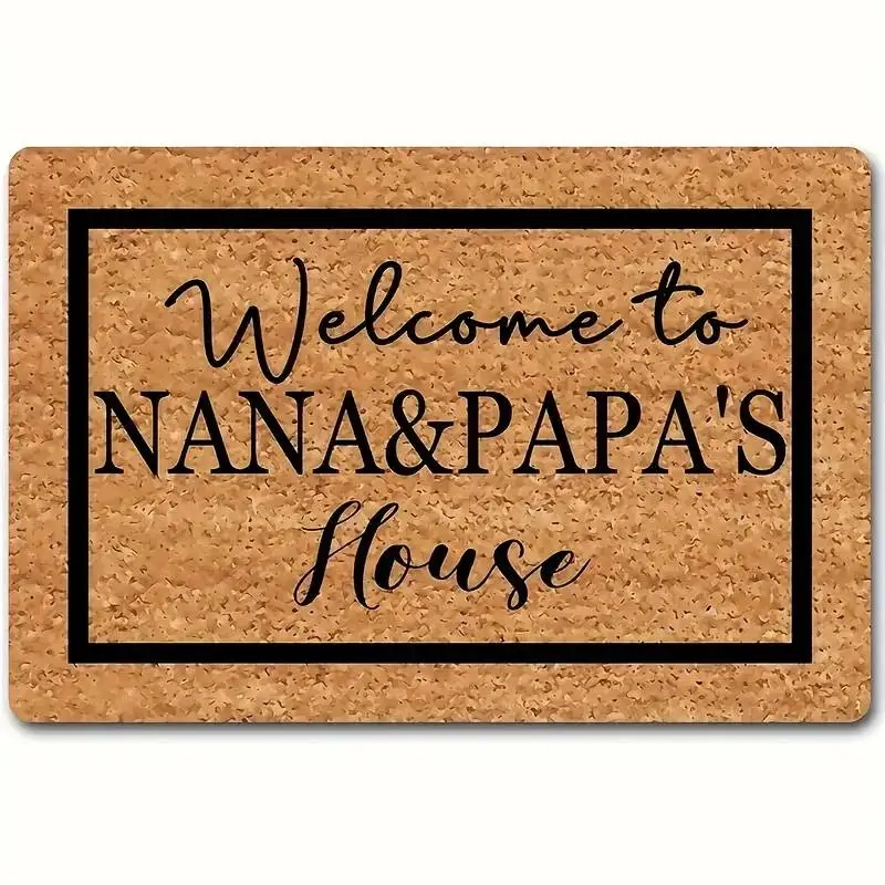 Serene Forest Mountain Watercolor Door Mat - Earthy Tone Nature-Themed Floor Mat for Calm Rustic Entryway Decor