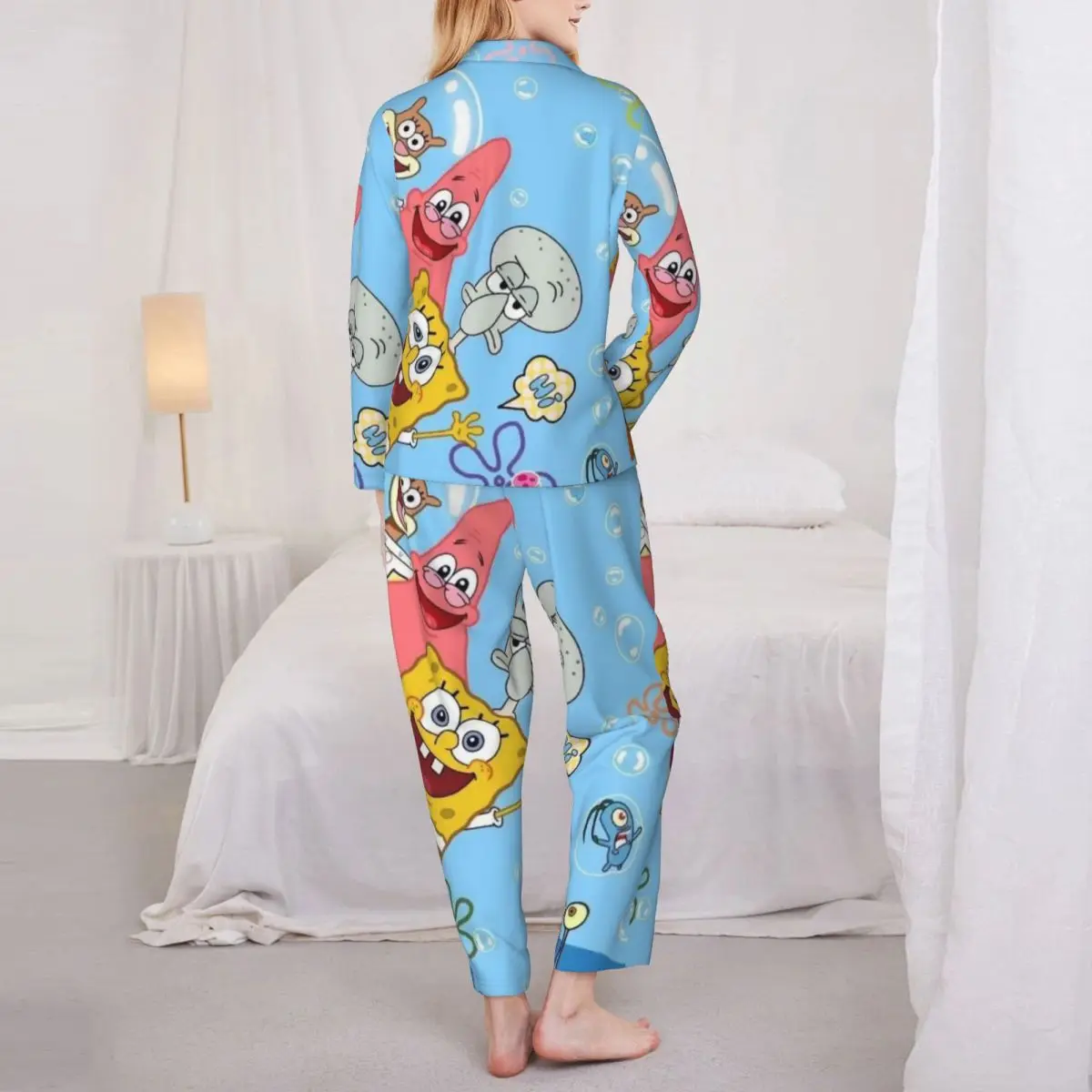 SpongeBob SquarePants Women Pajamas 2 Pieces Set Loungewear pyjama pour femme