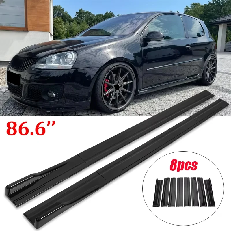 2.2M/86.6" Side Skirts Extension Rocker Panel Splitter For Volkswagen VW Accessories Golf MK6 MK7 MK7.5 GTI R GTD ABS Plastic