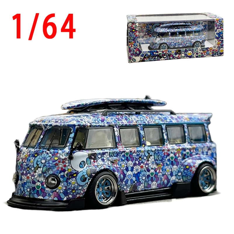 Diecast 1/64 Scale Volkswagen T1 Station Wagon Car Model Alloy Volkswagen T1 Van Car Model Collection Decoration