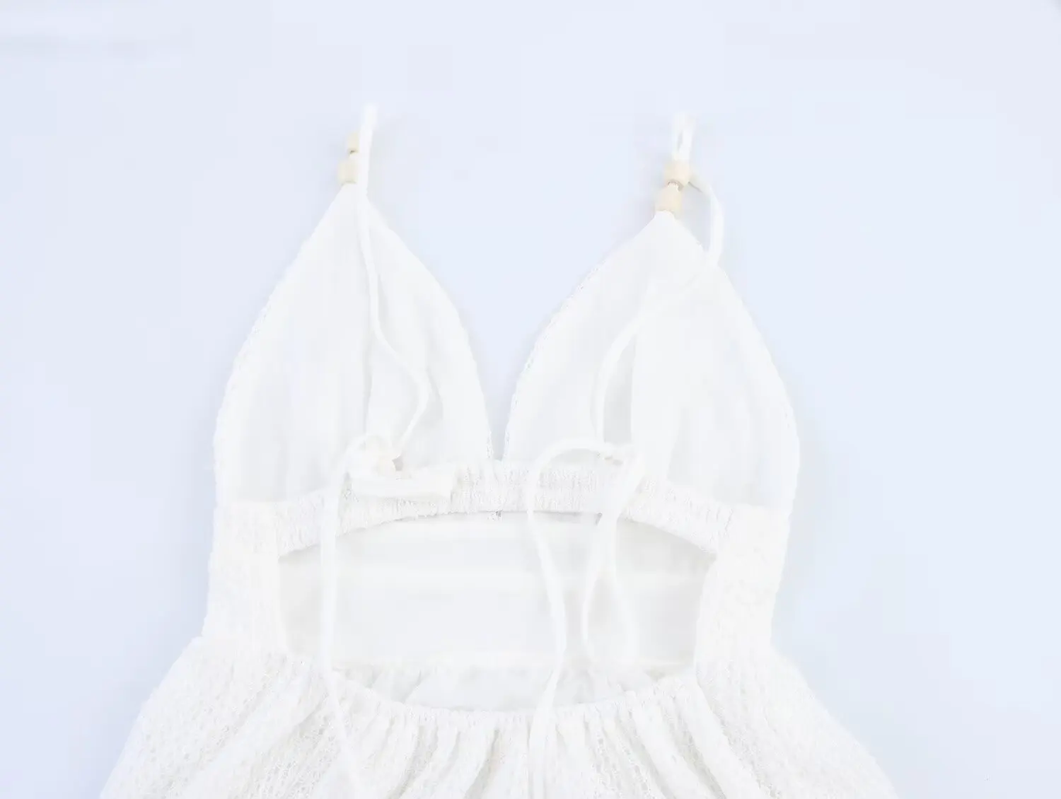 RARA 2025 Robe longue à plusieurs niveaux pour femme, bretelles spaghetti, col en V profond, taille smockée, pour l'été et la plage