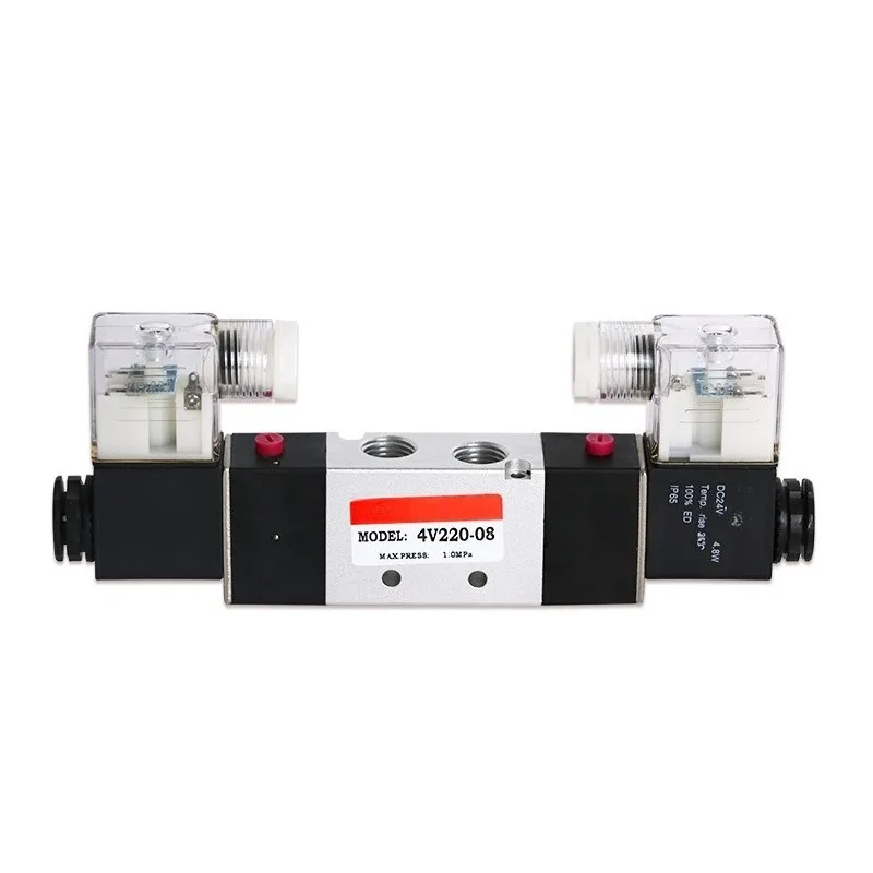 For 4V120/220/320/420 Air Compressor Pneumatic Solenoid Valve, Reversing Control Valve Two-position Five-way