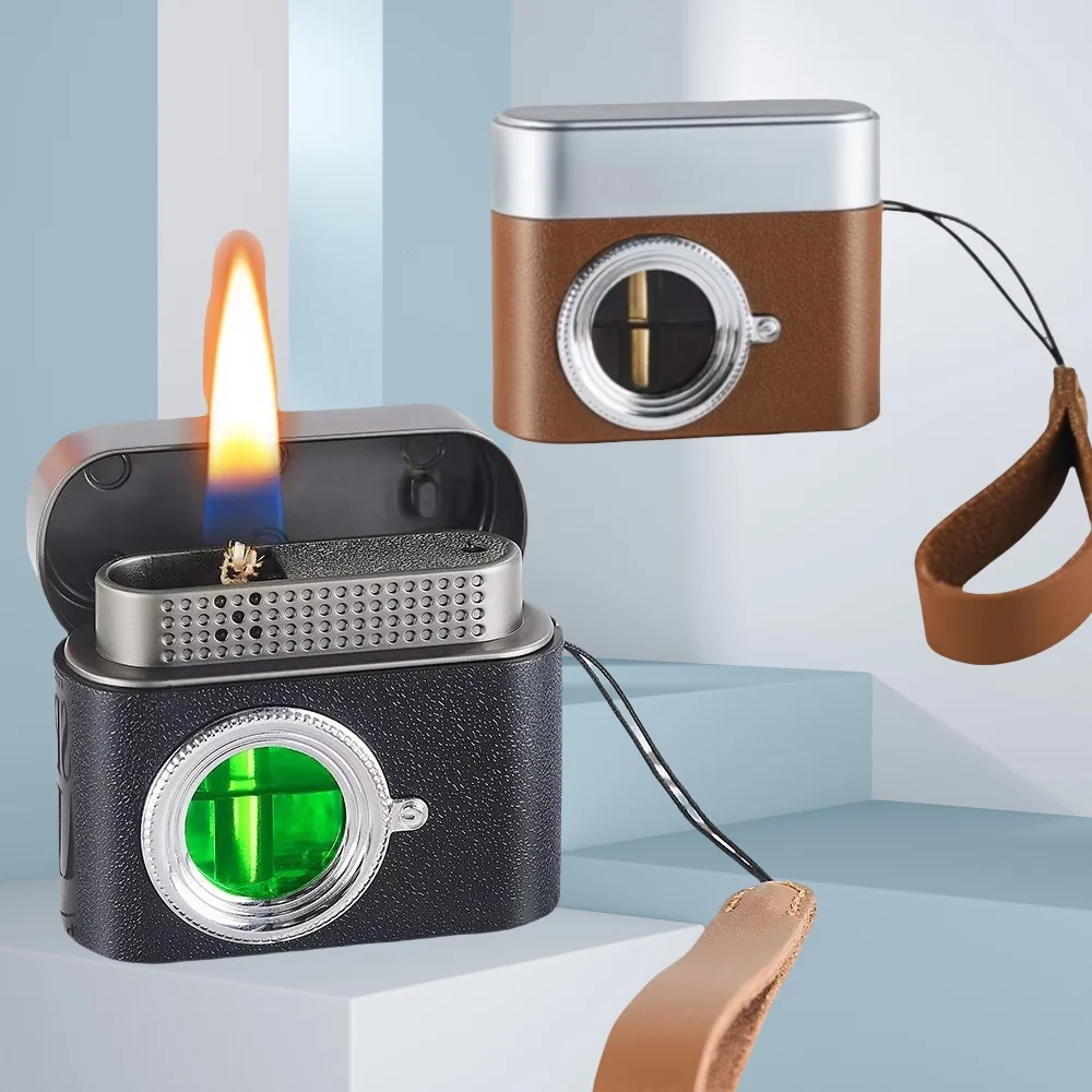 

New Retro Camera Shaped Hybrid Lighter Metal Voice Controlled Sensing Pendant Portable Outdoor Lighter High-end Smoking Gift