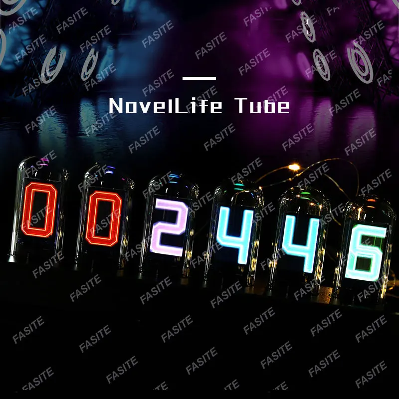 IPS Nixie Tube Clock Metal Luxury Table Clock Vintage RGB Electronic Desktop Clocks DIY Glow Tube Clock Digital Watch Gift Ideas