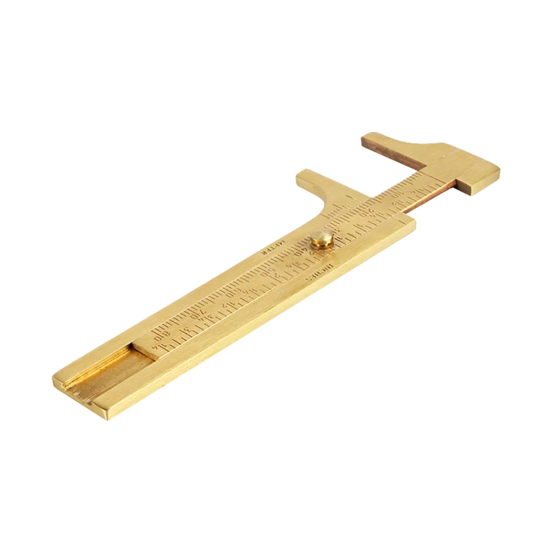 TSK Double Scale Jewelry Mini Brass Caliper 80mm Metric & Inch Precision Sliding Brass Gague Non-Rusting Vernier Caliper