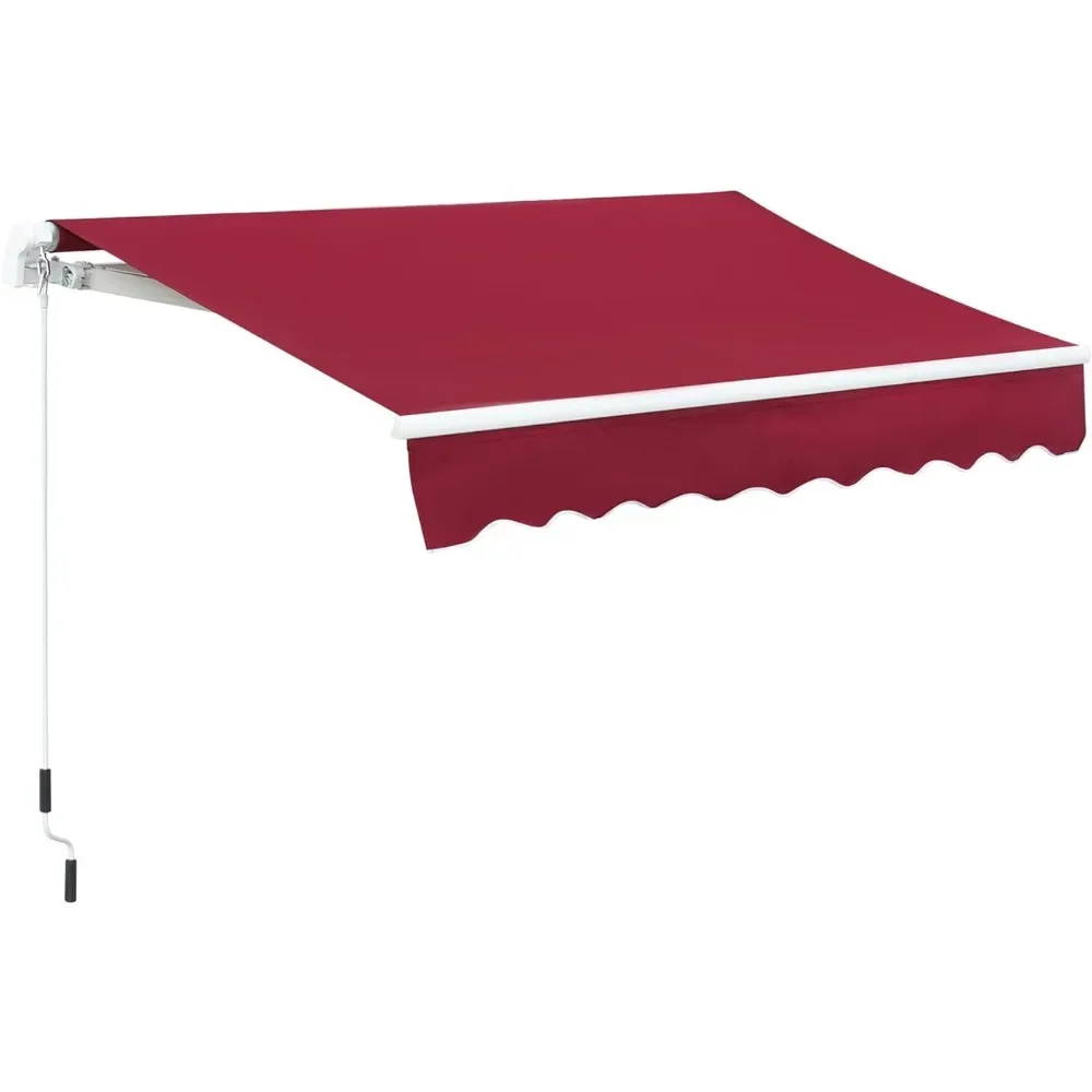 

Cool Camping Gear and Accessories Wine Red Outdoor Shade Sail 8' X 7' Patio Retractable Awning Car Tent Canopy Shelter