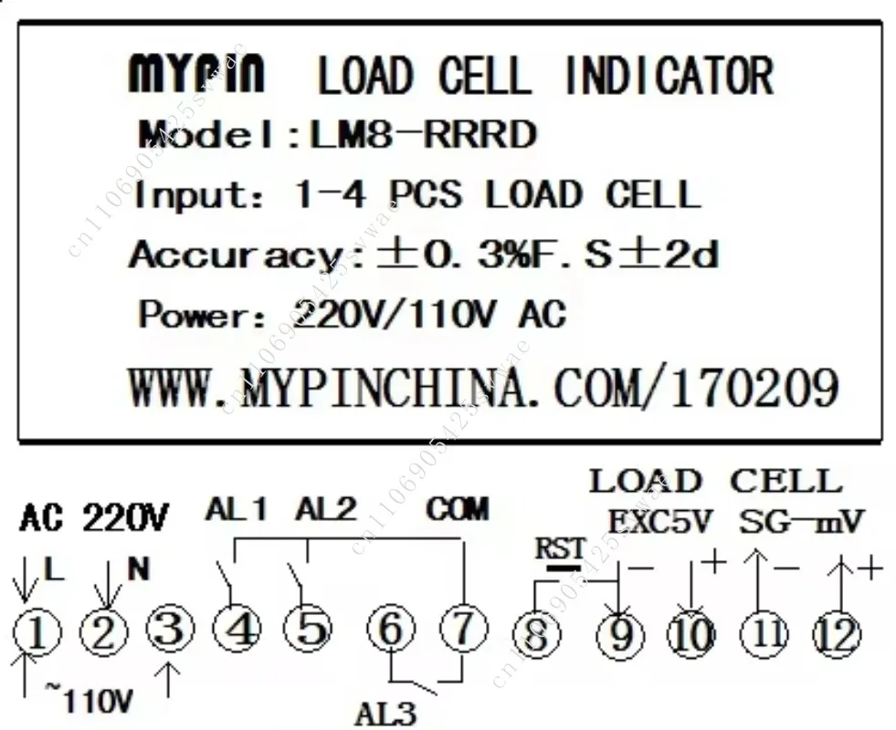 Novo amplificador de célula de carga digital MYPIN com saída de RELAYS (LM8-RRRD)