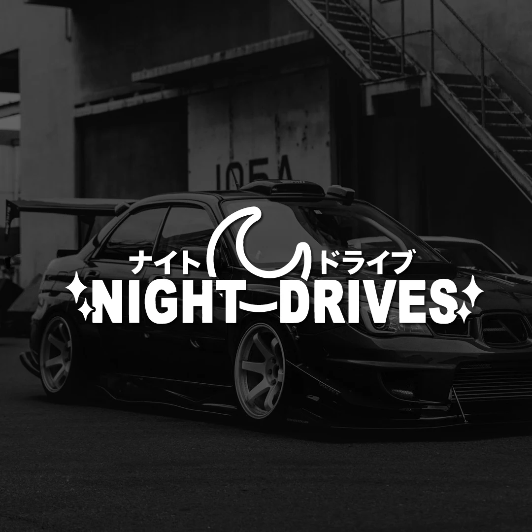 

Night Drives JDM Car Vinyl Decal, Japanese Crescent Moon Cute Cool Waterproof Vehicle Rear Window Exterior Sticker