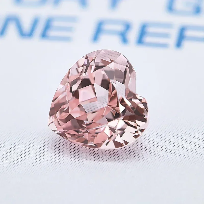 Top Lab Grown Sapphire Morgan Pink Color Heart Shape  VVS1 Charms DIY For Jewel Making Materials Selectable AGL Certificate