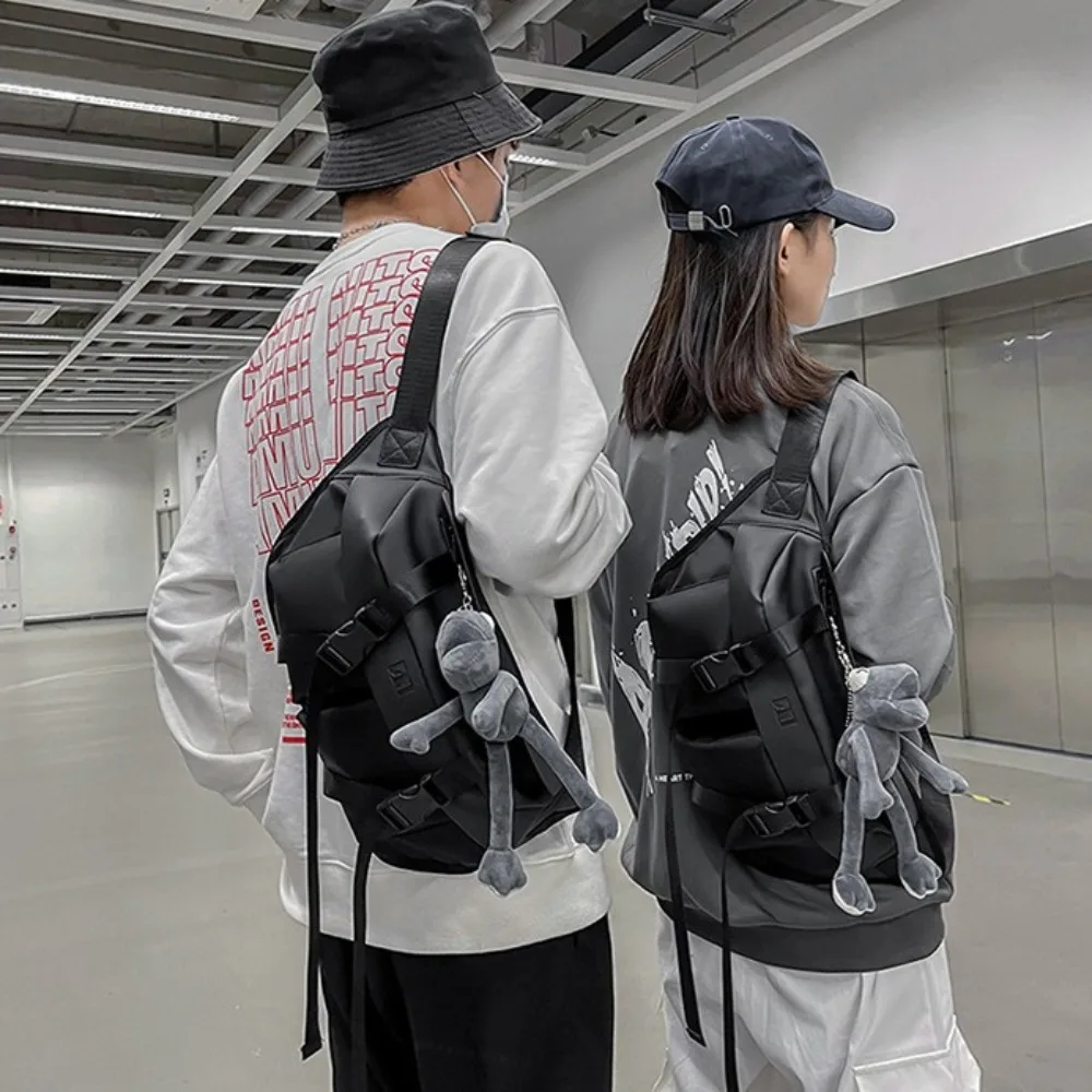 

Ins Oxford Cloth Nylon Shoulder Bag Large Capacity Korean Crossbody Bag Daypack Multipurpose Chest Breast Bag Women Men