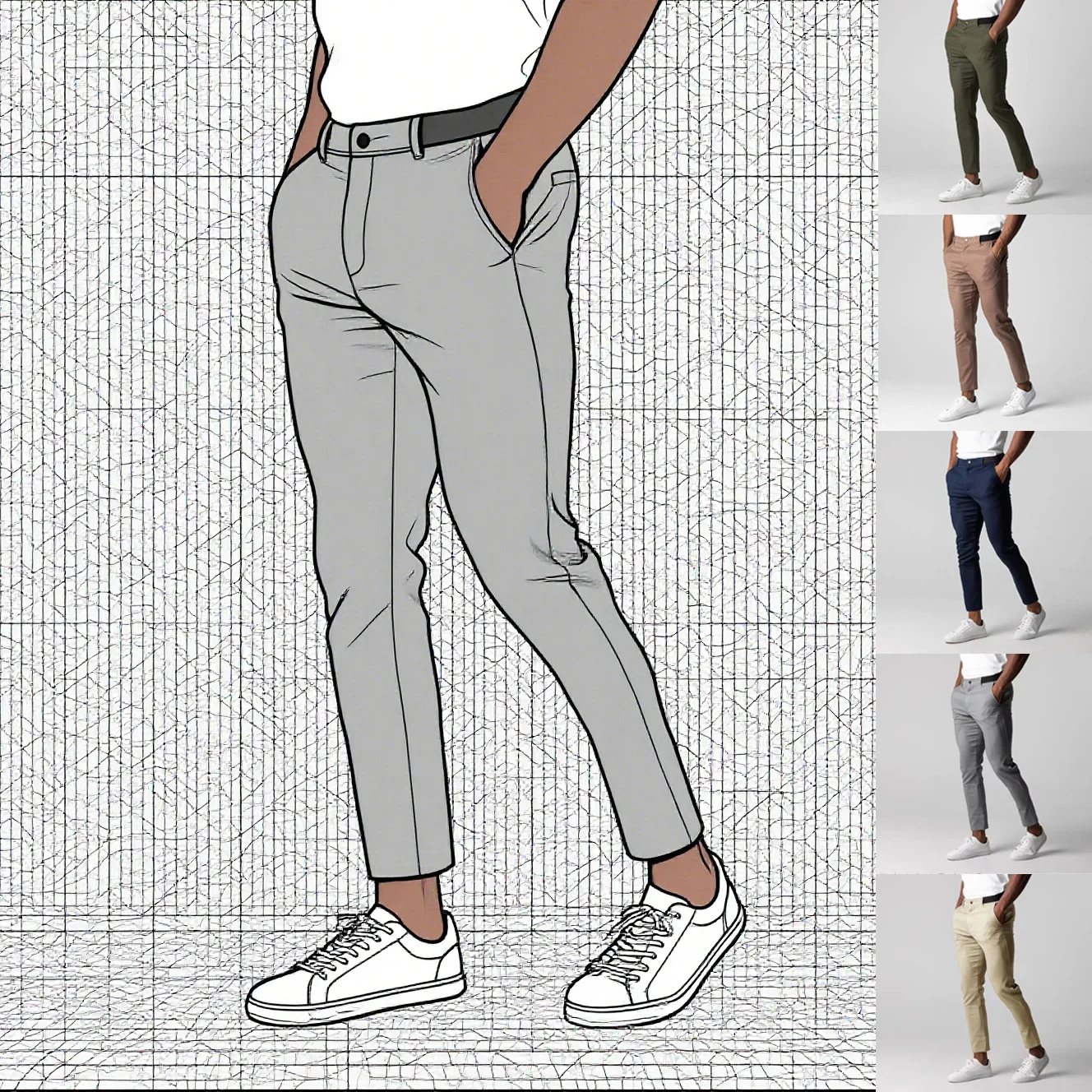 

2025 New GYM Men's smart casual pants, stretch sports pants, men's quick drying pants, four season full-length calf office pants