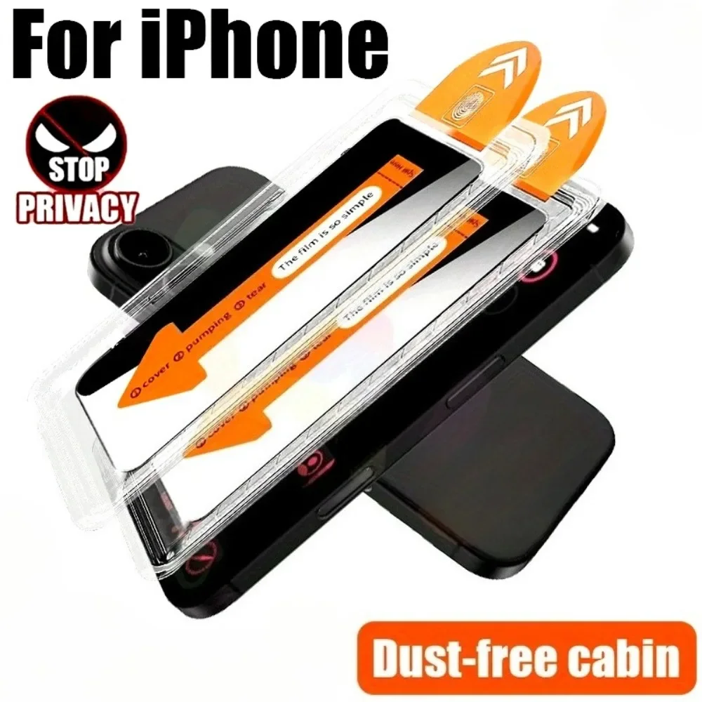 2 Stück Sichtschutz-Vollbildschutz für iPhone 17 16 15 14 Pro Max Air 16e 13 12 11 Pro 15 14 Plus XS XR Einfache Installation Glas
