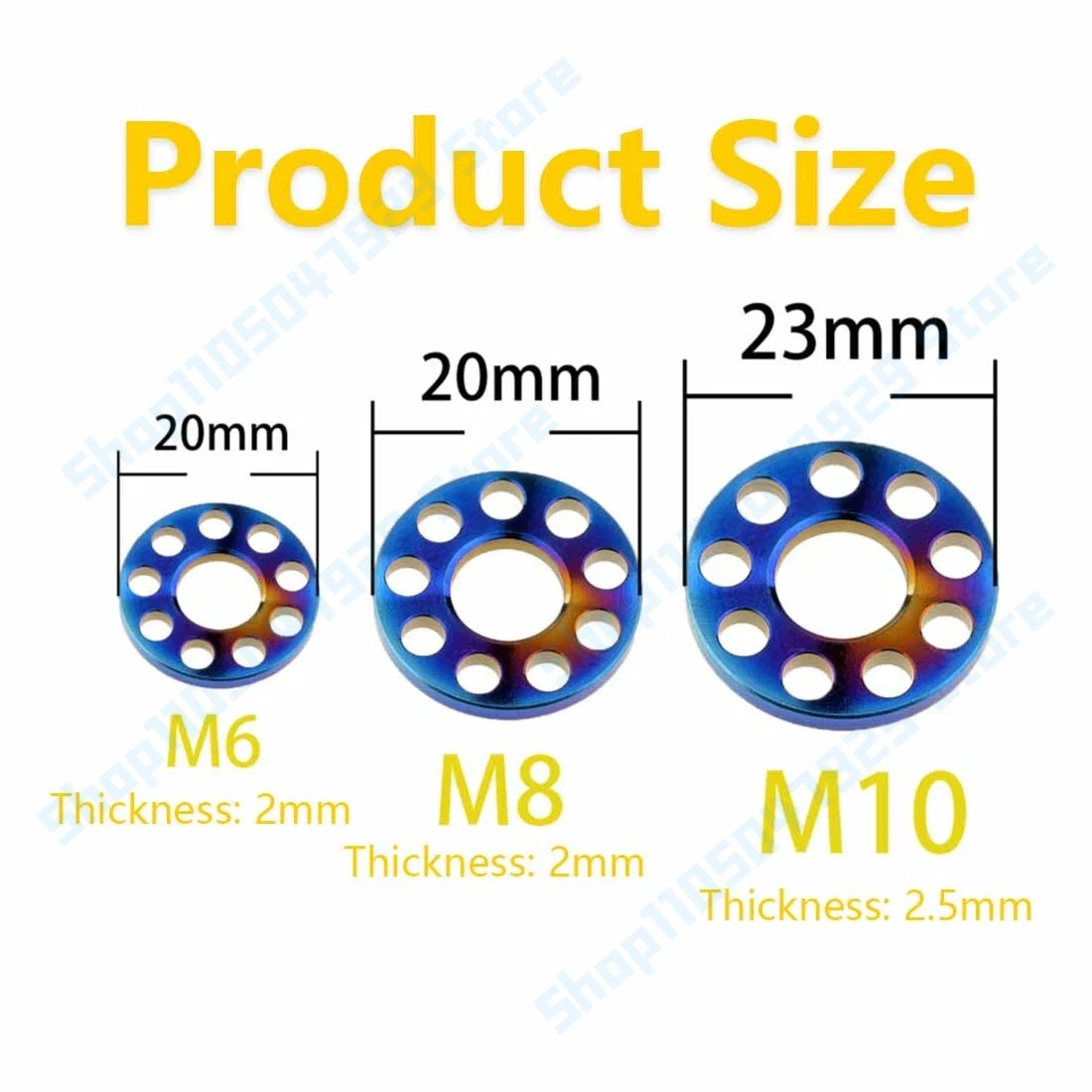 Peijian 1~10pcs Tc4/gr5 Washer M6 M8 M10 Drilled Hole Decoration Spacer Gaskets For Car Motorcycle Gasket Spacer Bolt Washer