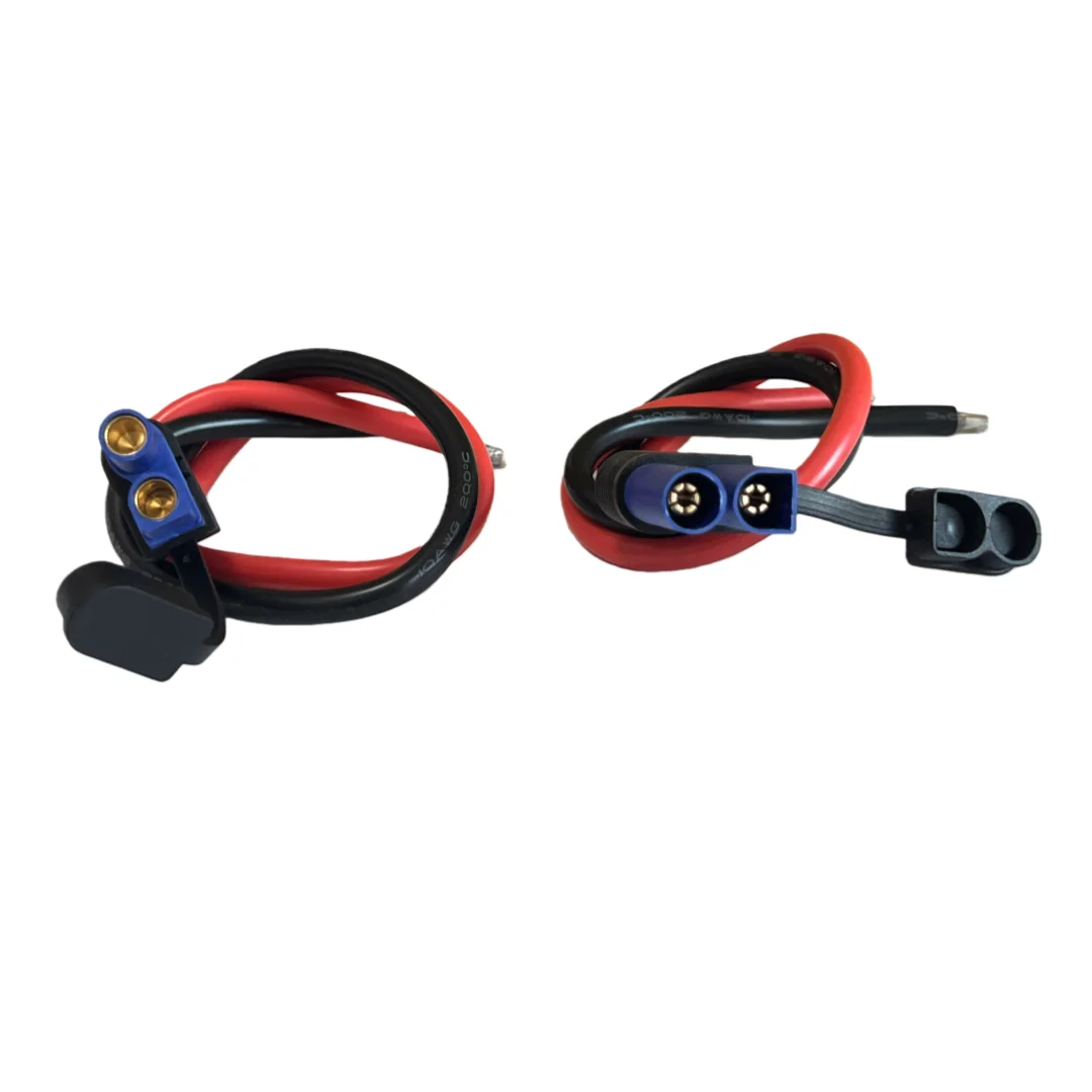 EC5 Male and Female Connectors High Current 10AWG Silicone Power Extension Cable with Waterproof Cap, Cable Ends Can Add O-ring