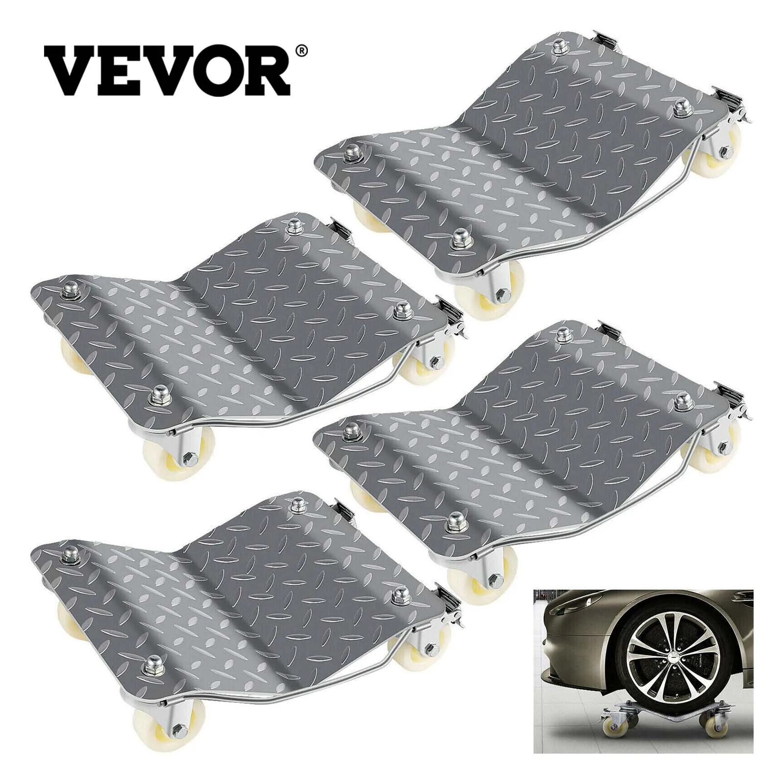 Roda do Carro Pneu Dolly Patins 1100lbs Peças em Movimento Sólido Placa de Diamante Aço