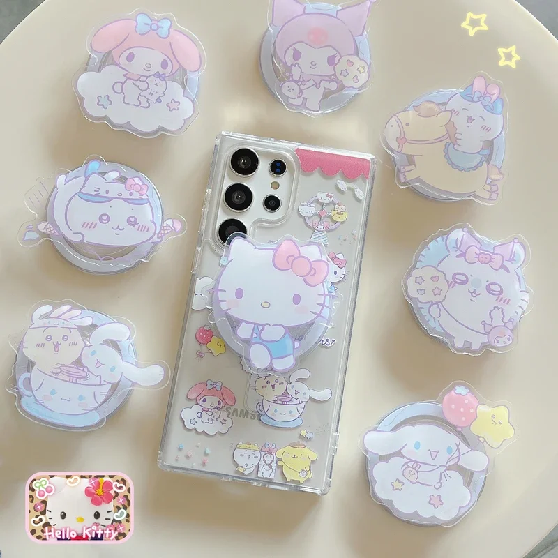 Sanrio Hello Kitty Kuromi Melody Purin Magnetic Magsafe Wireless Charge Phone Case For Samsung Galaxy S 24 23 22 Puls Ultra