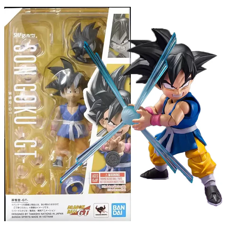 

Bandai Dragon Ball Son Goku Gt Model Kid Kamehameha Anime Action Figures Collection S.H.F Turtle Destruction Wave Doll toys