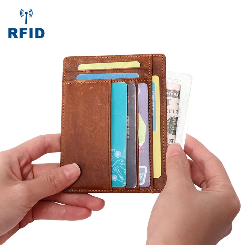 Customized RFID Anti-Magnetic Multiple Card Slots Small Card Holder Multi-Function Driving License Card Holder Card Holder Facto