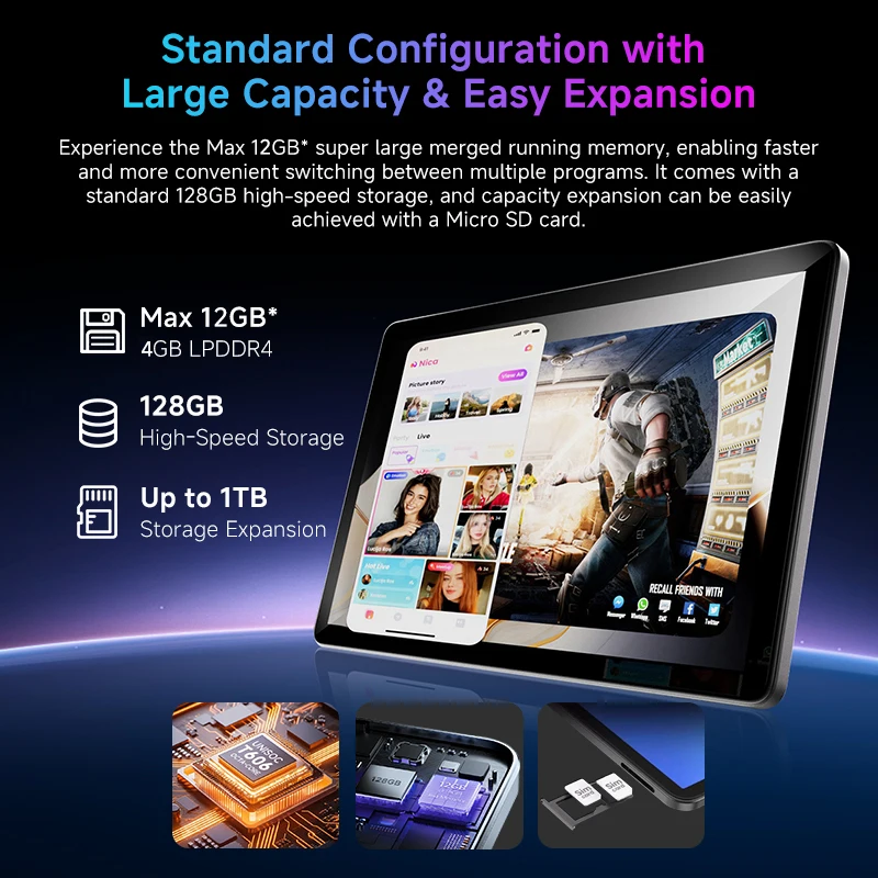 [العرض الأول في العالم] تابلت فيليبس 2025 10.1 بوصة أندرويد 16 Unisoc T606 12 جيجابايت (+8 جيجابايت ذاكرة الوصول العشوائي الافتراضي) 128 جيجابايت LTE أقراص المكالمات الهاتفية Global Ver