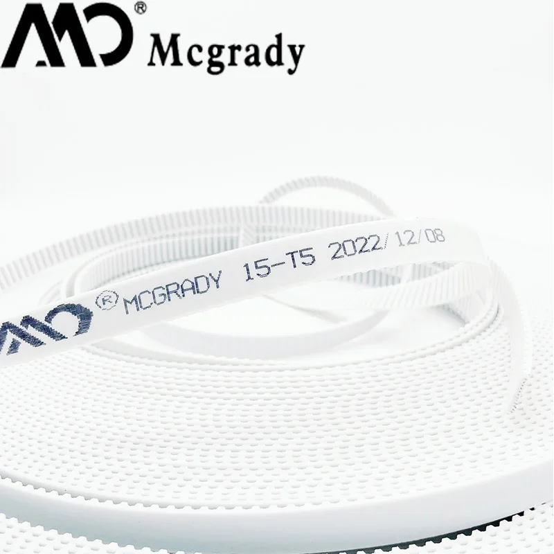 MCGRADY T5 Open synchronous belt width 10/15/20/25/30mm Trapezoid PU T5 open Timing Belts Polyurethane steel customization