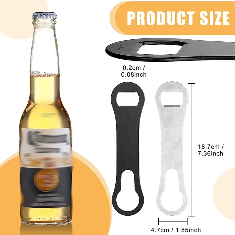 2Pcs Flat Bottle Opener and Pour Spout Remover, Stainless Steel Bar Speed Key Opener, Dog Bone Wine Bottle Opener Home Kitchen