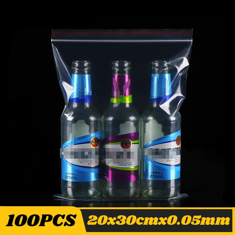 100 STKS PE Ritssluitingszak Transparante Plastic Zakken Sieraden Zip Ritssluiting Hersluitbare Poly Doorzichtige Verpakking Zakken Verschillende Grootte