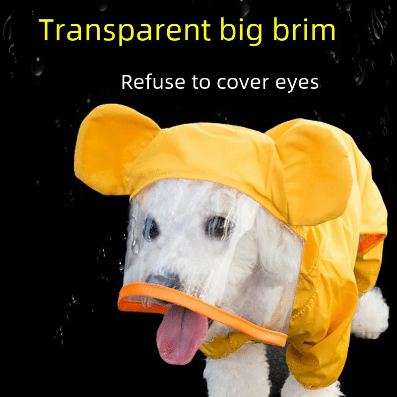 

Cartoon Waterproof Pet Raincoat Teddy Four-Leg All-Inclusive Poncho Small and Medium-Sized Dogs Rainy Days out Dog Clothes Summe