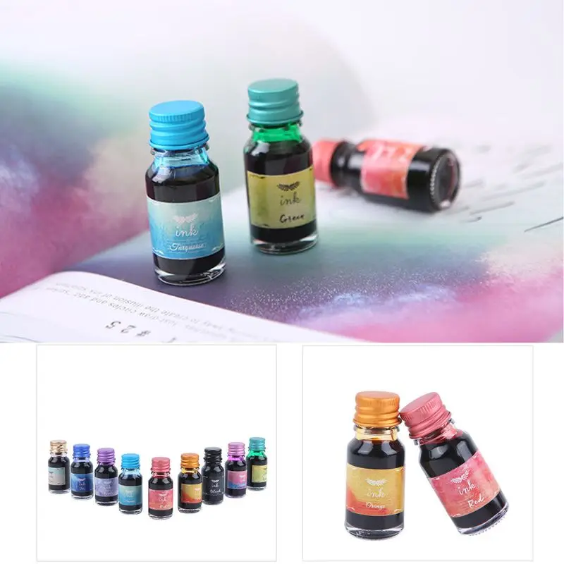 Tinta Colorida Premium Secagem Rápida Caligrafia Pen Ink Set para Desenho Iniciante